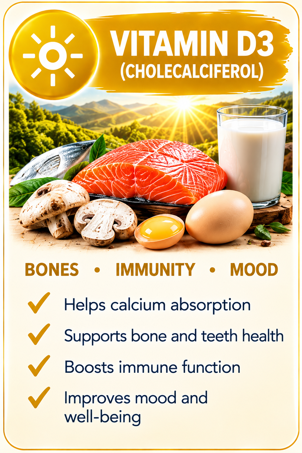 Vitamin D3 ingredient poster
